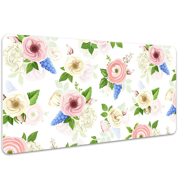 Skrivbordsmatta Ritade blommor