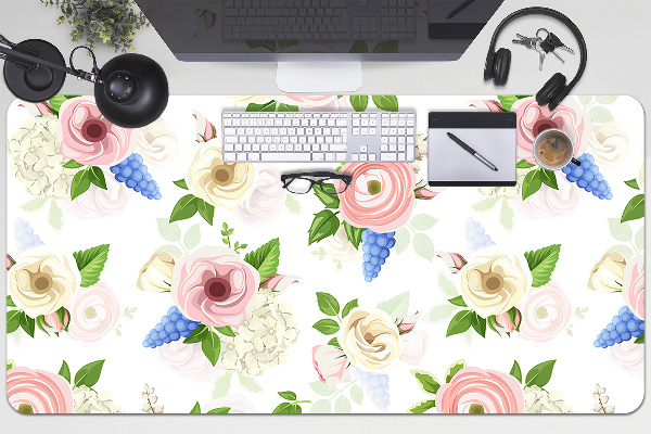 Skrivbordsmatta Ritade blommor