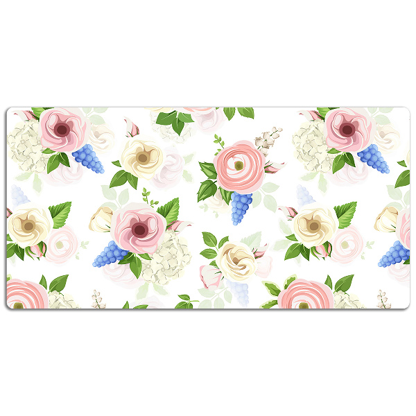 Skrivbordsmatta Ritade blommor