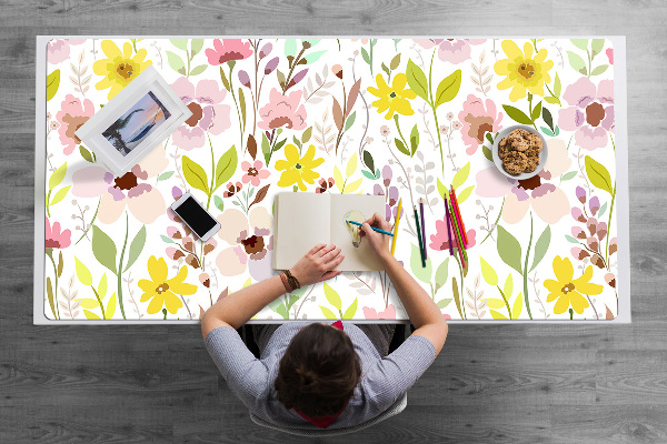 Skrivbordsmatta Färgglada blommor