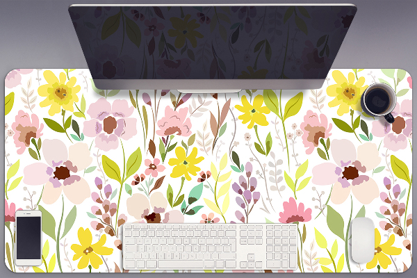 Skrivbordsmatta Färgglada blommor