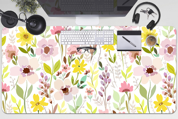 Skrivbordsmatta Färgglada blommor