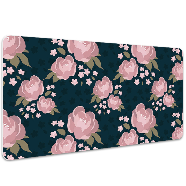 Skrivbordsmatta Rosa blommor