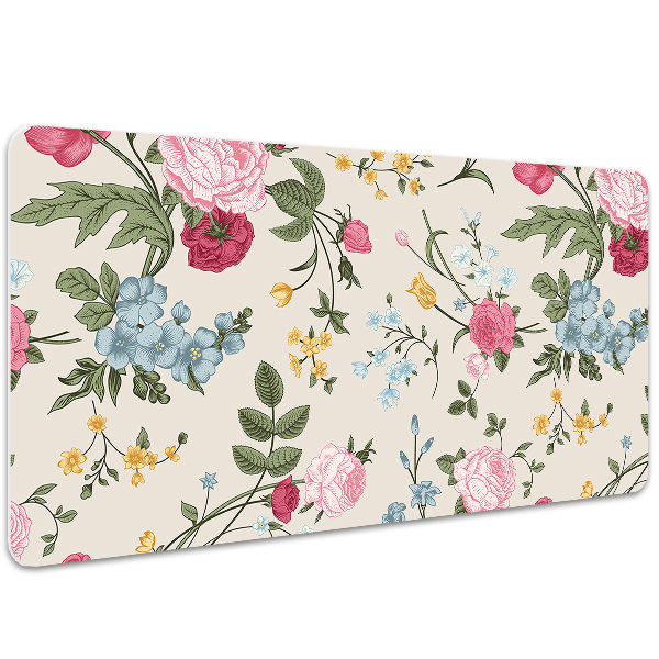 Skrivbordsmatta Färgglada blommor
