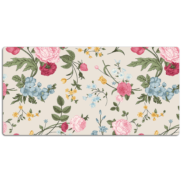 Skrivbordsmatta Färgglada blommor