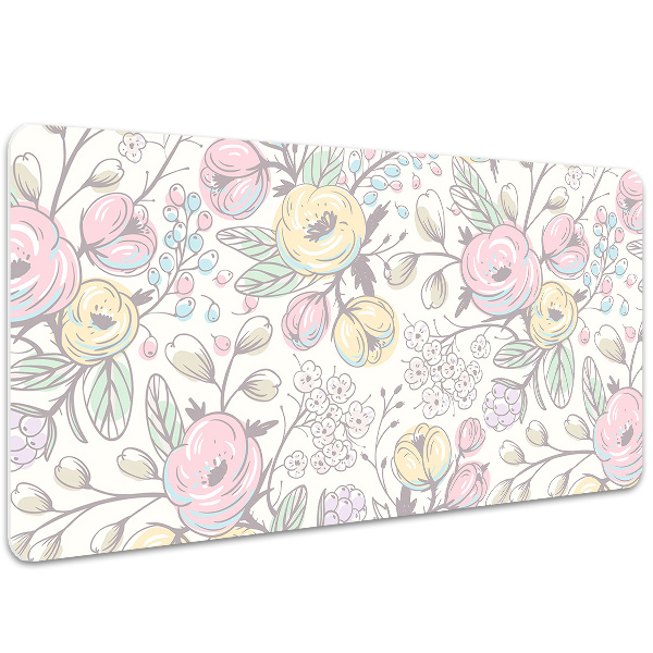 Skrivbordsmatta Färgglada blommor