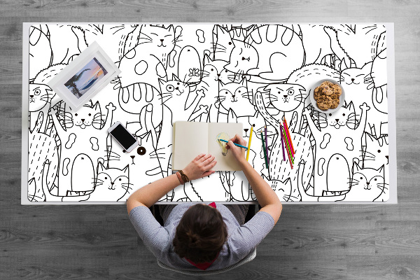 Skrivbordsunderlägg Doodle -stil katter