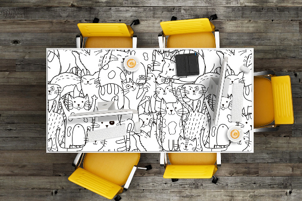 Skrivbordsunderlägg Doodle -stil katter