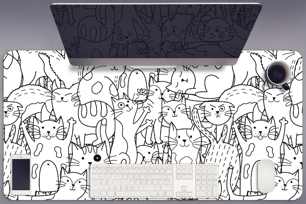 Skrivbordsunderlägg Doodle -stil katter