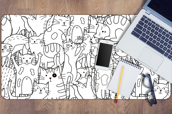 Skrivbordsunderlägg Doodle -stil katter
