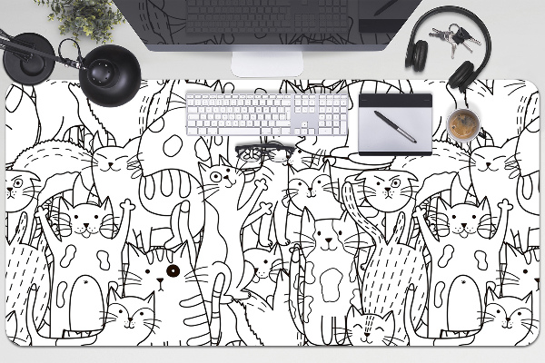Skrivbordsunderlägg Doodle -stil katter