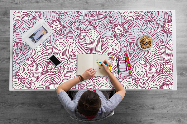 Skrivbordsunderlägg Doodle blommor