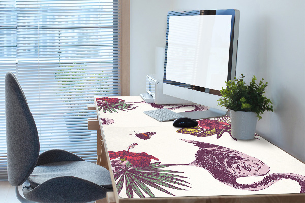Skrivbordsunderlägg Flamingo & Hibiscus