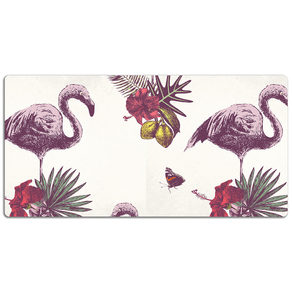 Skrivbordsunderlägg Flamingo & Hibiscus
