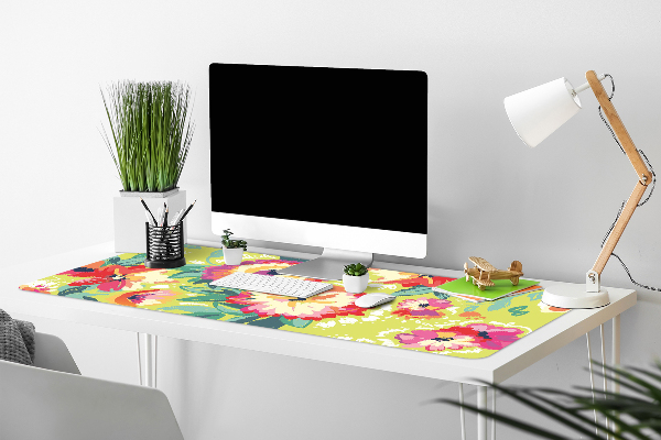 Skrivbordsmatta Färgglada blommor