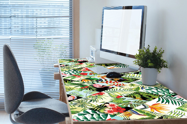 Skrivbordsunderlägg Blommor och fåglar