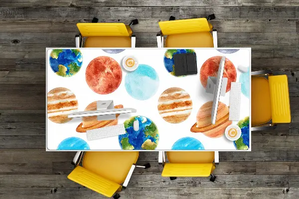 Skrivbordsunderlägg Färgglada planeter