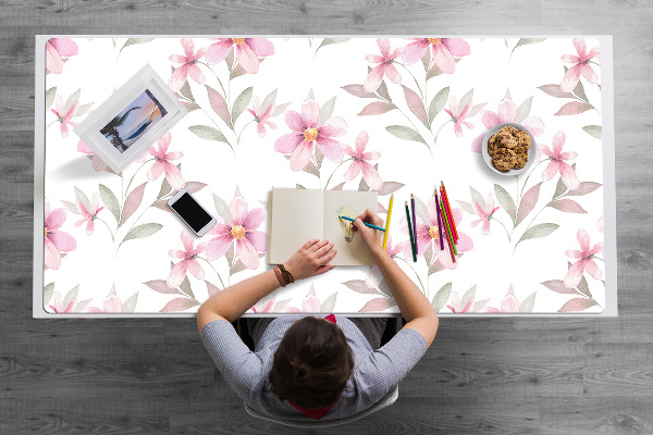 Skrivbordsunderlägg stort Rosa blommor