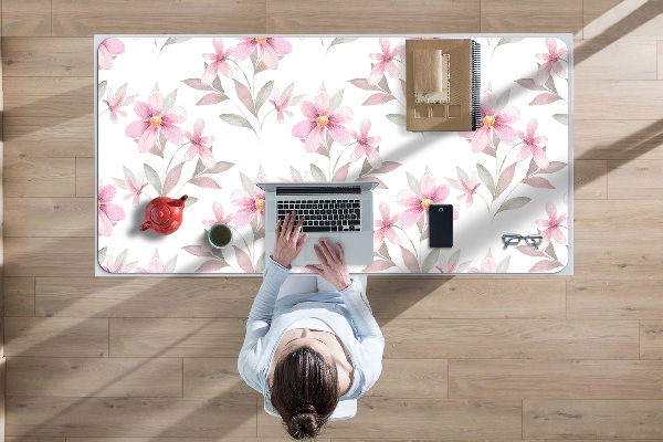 Skrivbordsunderlägg stort Rosa blommor
