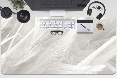Skrivbordsunderlägg stort Vackra vita fjädrar