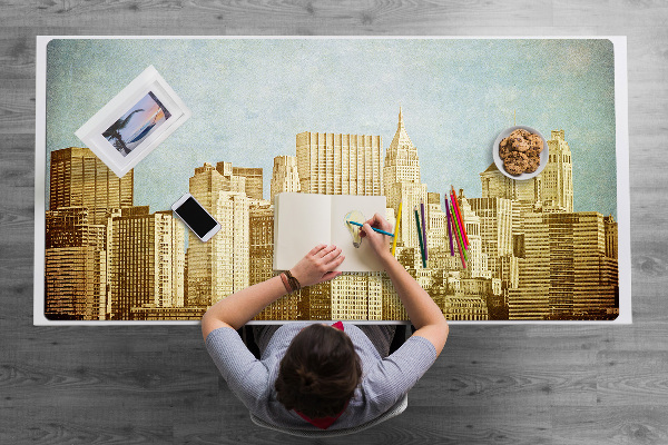 Skrivbordsunderlägg stort Manhattan skyskrapor