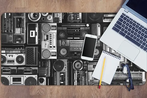 Skrivbordsunderlägg stort Old school boombox
