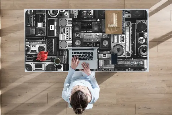 Skrivbordsunderlägg stort Old school boombox