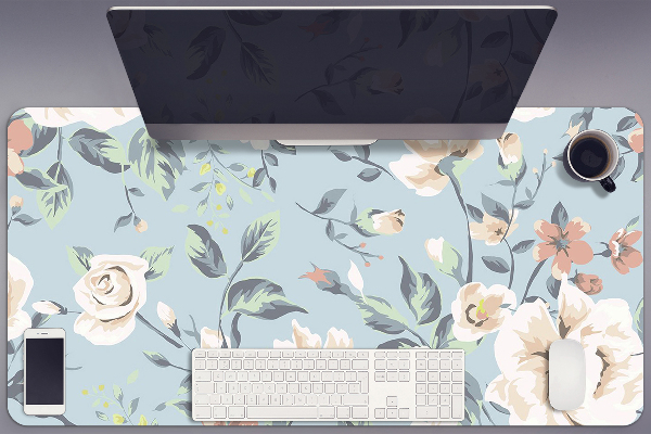 Skrivbordsunderlägg stort Blommor vintage stil