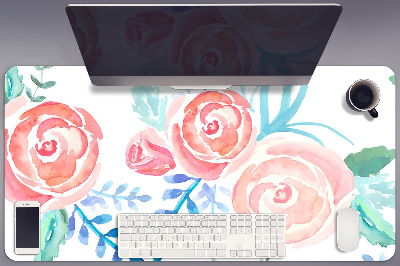 Skrivbordsunderlägg stort Ljusa blommor