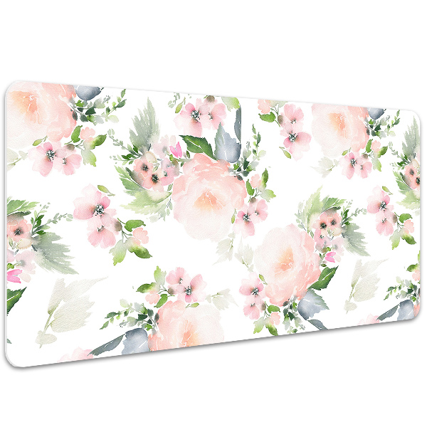 Skrivbordsunderlägg stort Pastellblommor