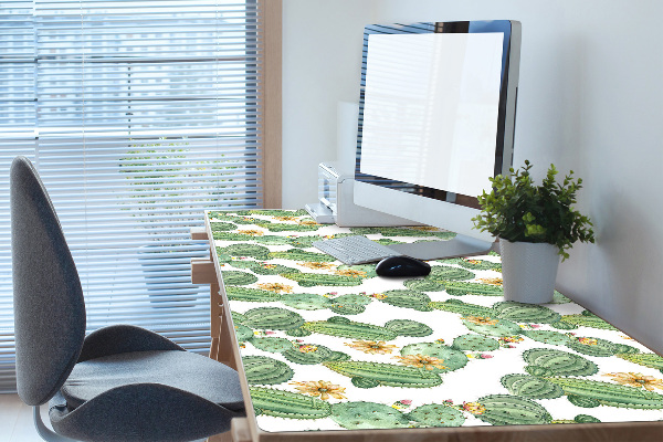 Skrivbordsunderlägg stort Kaktus med blommor