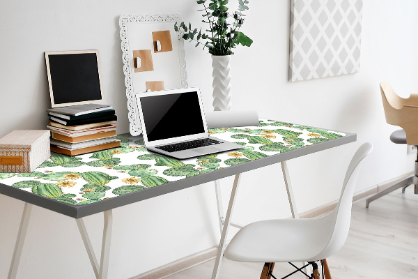Skrivbordsunderlägg stort Kaktus med blommor