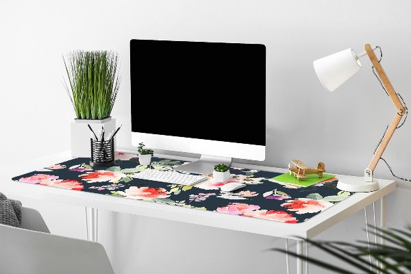 Skrivbordsunderlägg stort Målade blommor
