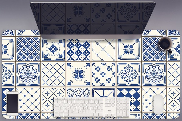 Skrivbordsunderlägg stort Azulejos brickor