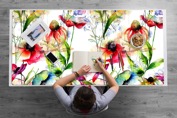 Matta skrivbord Färgade blommor