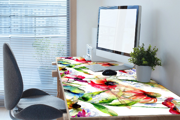 Matta skrivbord Färgade blommor