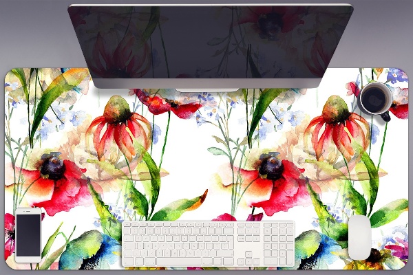 Matta skrivbord Färgade blommor