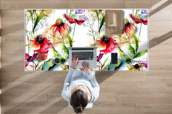 Matta skrivbord Färgade blommor
