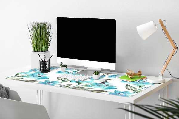 Matta skrivbord Turkosa blommor