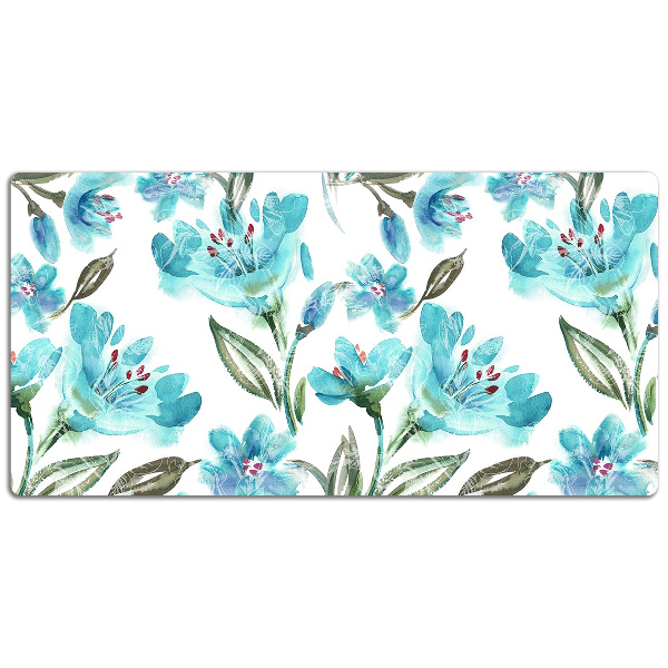Matta skrivbord Turkosa blommor