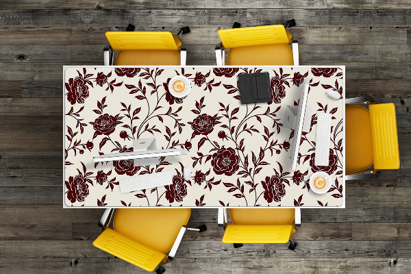 Matta skrivbord Bourgogne blommor