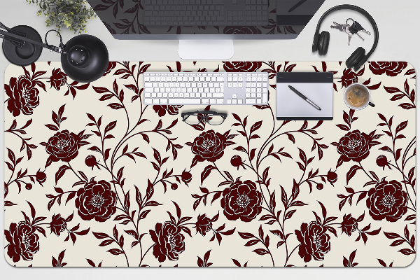 Matta skrivbord Bourgogne blommor