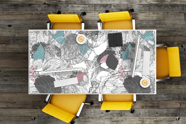 Matta skrivbord Blommönster