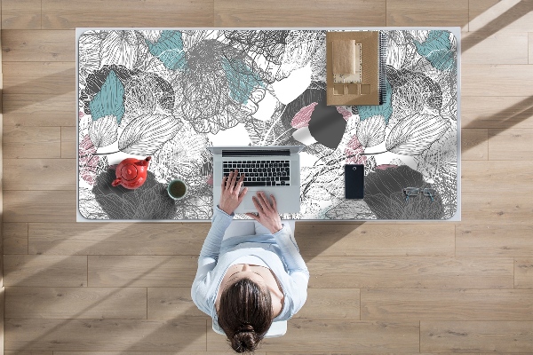 Matta skrivbord Blommönster
