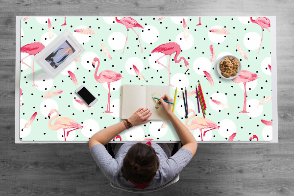 Matta skrivbord Flamingos och prickar