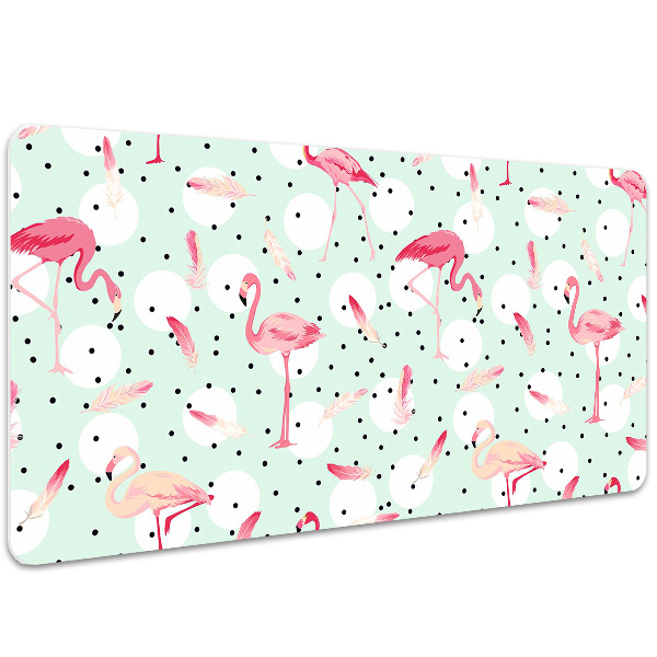 Matta skrivbord Flamingos och prickar