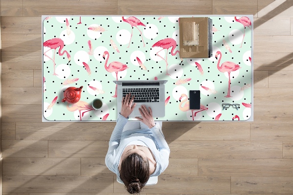 Matta skrivbord Flamingos och prickar