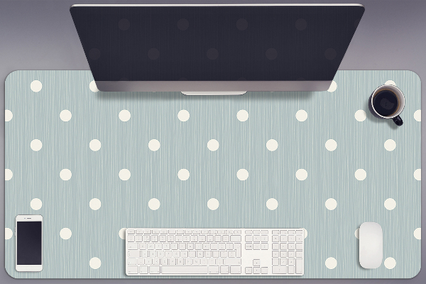 Matta skrivbord Vita polka prickar