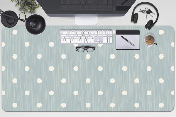 Matta skrivbord Vita polka prickar