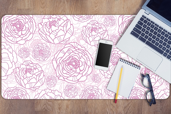 Stort skrivbordsunderlägg Rosa blommor